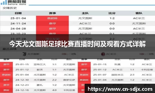 今天尤文图斯足球比赛直播时间及观看方式详解